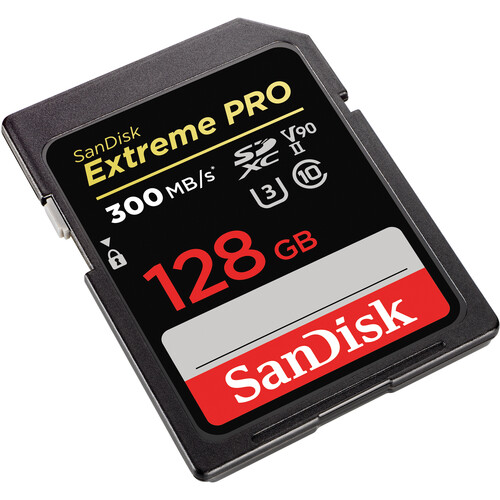  SanDisk Extreme PRO 128GB UHS-II SDXC Memory Card V90 (300MB/s)